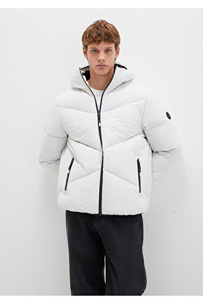 Mavi Hooded Gray Puffer Jacket 0110360 -83746