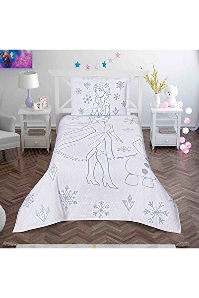 Taç Disney Frozen Snow Flower Lisanslı Jakar Yatak Örtüsü