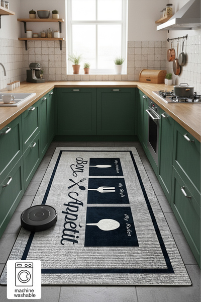 Chilai Home Seabon Grey Mutfak Halısı Djth