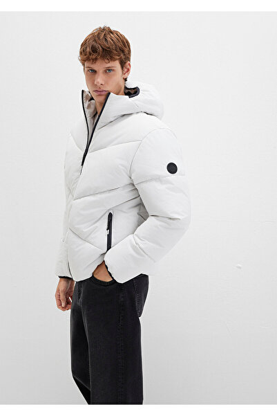 Mavi Hooded Gray Puffer Jacket 0110360 -83746