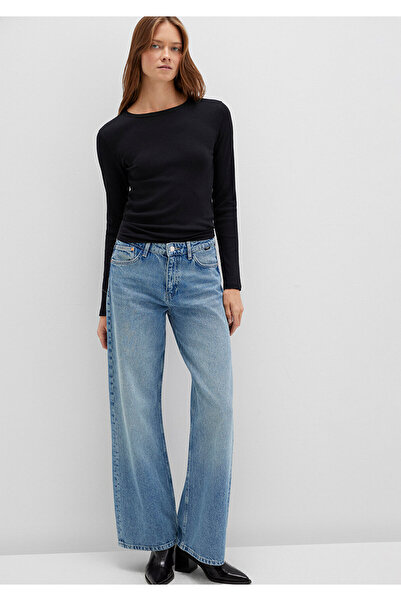 Mavi Long Sleeve Black Basic T-Shirt Fitted / Body Fitted Cutout 1613040 -900