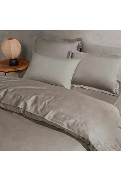 Linens Mix&Match Cotton Satin Double Fitted Sheet Mink