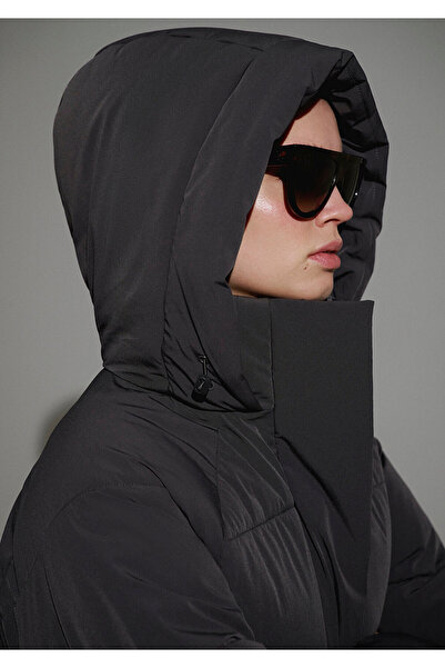 Mavi Hooded Anthracite Puffer Coat 1110225 -80106