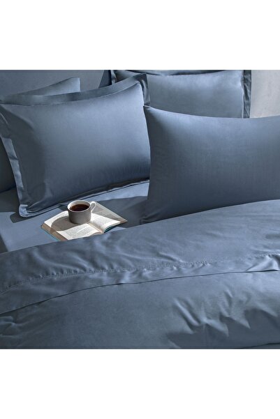 Linens Mix&Match Cotton Satin Double Bed Sheet Indigo