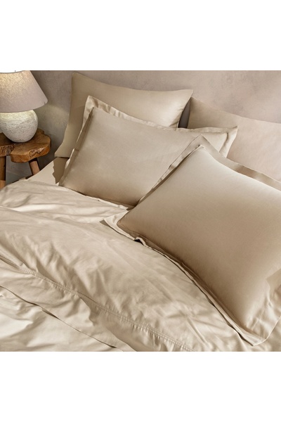 Linens Mix&Match Cotton Single Satin Duvet Cover Camel