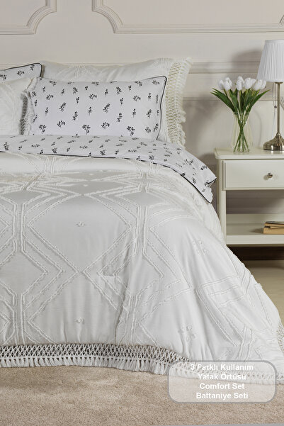 Elart Clara Bedspread Set (220X240 cm) Cream