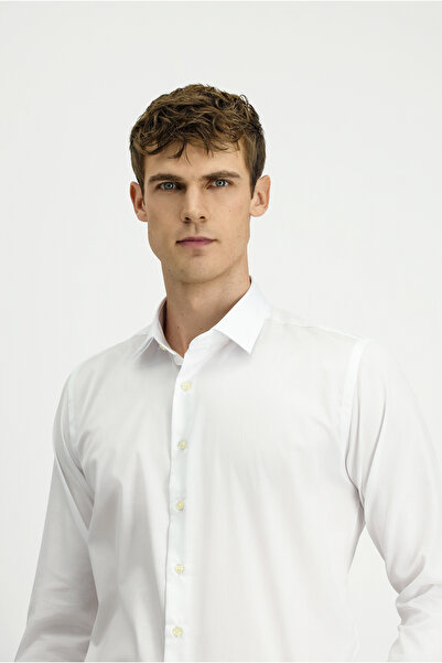 Kiğılı Μακρυμάνικο Slim Fit Slim Fit Κλασικό βαμβακερό πουκάμισο χωρίς σίδερο