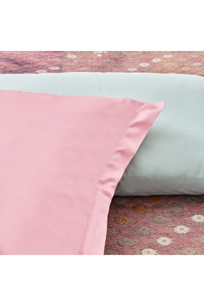 Linens Mix&Match Cotton Satin 2-Piece Standard Pillowcase Set Dusty Rose