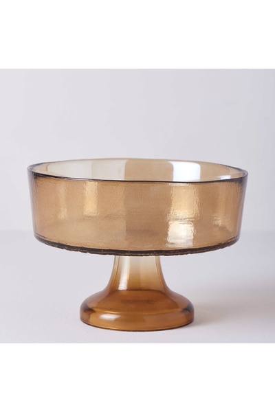 Linens Gleam Cam 21 cm Ayaklı Servis Amber