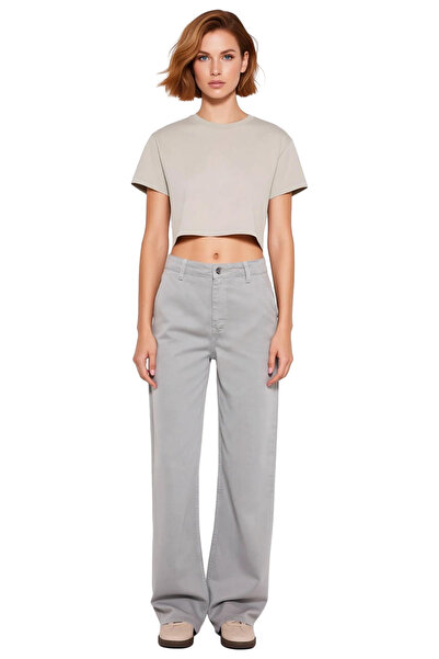 PayBuy Moda femei cu picioare largi Lungime lungă Talie joasă Blugi cu picioare largi 100% Liyosel Utilizare în stil casual