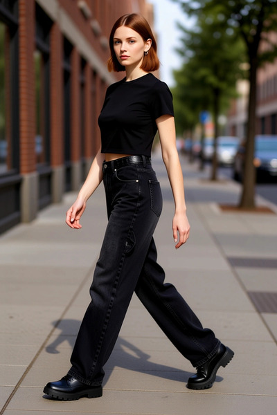 PayBuy Γυναικεία μόδα ψηλόμεσο φαρδύ τζιν παντελόνι βαμβακερό καθημερινό συνδ...