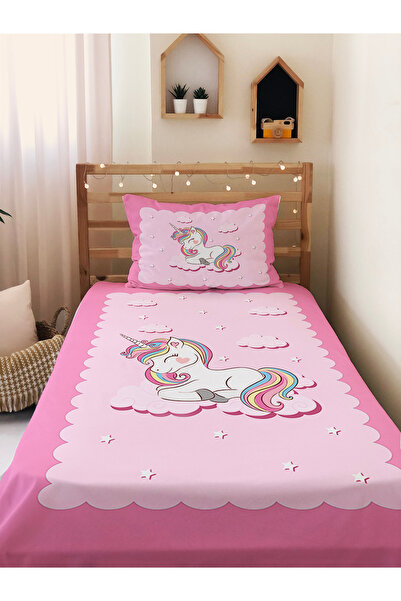 milroma Unicorn Desen Dekoratif Çocuk Yatak Örtüsü Modeli