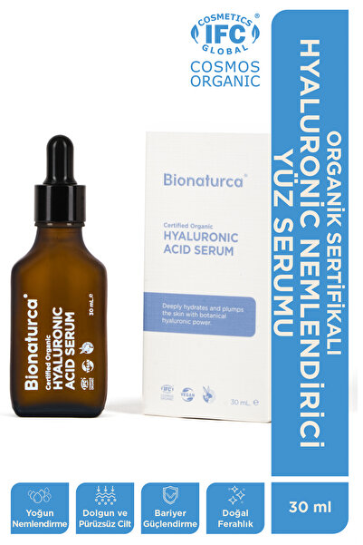 BIONATURCA Organik Sertifikalı Hyaluronic Nemlendirici Yüz Serumu 30 m l-