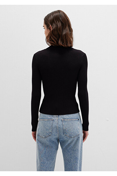 Mavi Half Zippered Stand Collar Black Sweater Fitted / Fitted Cut 1710519 -900