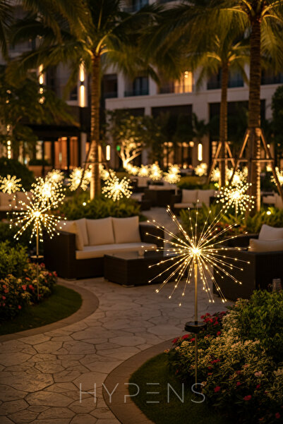 HYPENS Solar 6 Modlu Güneş Enerjili Karahindiba Bahçe Dekarasyon ve Aydınlatm...