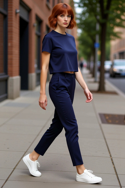 PayBuy Women's Fashion Woven Pipe Leg Pants Regular Waist Cigarette Fit Daily...