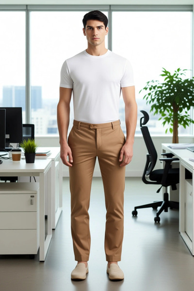 PayBuy Чоловічі модні брюки-чіно з вузькими штанинами, італійський крій, для повсякденного та ділового стилю