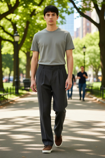 PayBuy Men's Fashion Baggy Fit Pipe Leg Pants Plain Pattern Daily Use Combinations