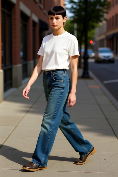 PayBuy Moda bărbați Baggy anii 90 Pantaloni de blugi cu croiala dreaptă Talie...