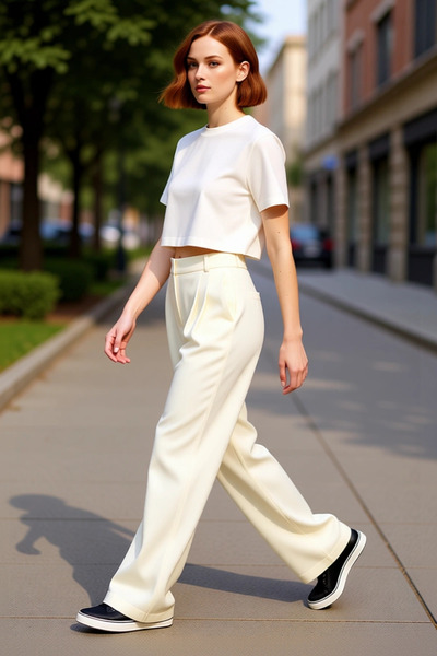 PayBuy Women's Fashion Wide Leg Pants High Waist Wide Leg Stork Woven Summer ...