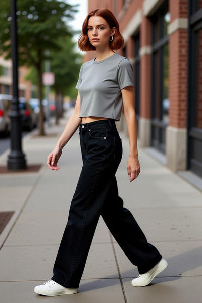 PayBuy Γυναικεία μόδα Ψηλόμεση Φαρδύ Παντελόνι Τζιν Βαμβακερό καθημερινό στυλ...