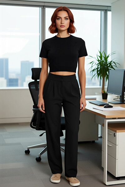 PayBuy Γυναικείο παντελόνι με φαρδύ πόδι υψηλής μόδας με απλό σχέδιο Basic Summer