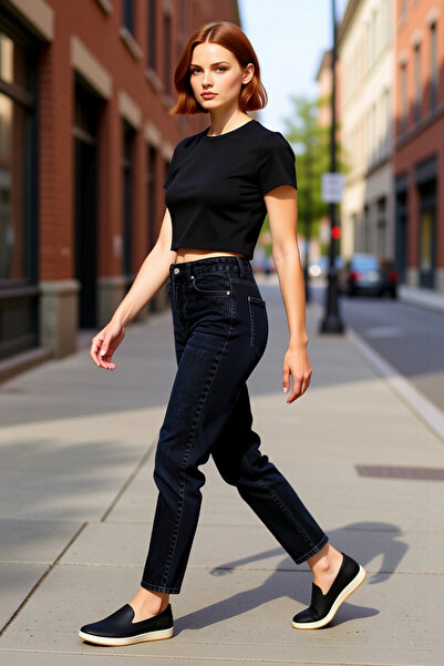 PayBuy Γυναικεία μόδα Ψηλόμεση Φαρδύ Παντελόνι Mom Jean Τζιν Παντελόνι Casual...