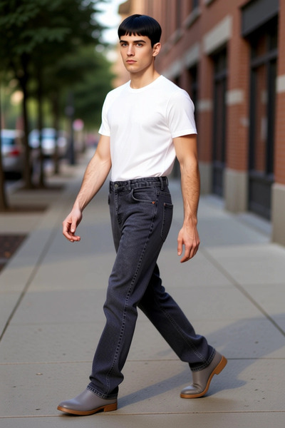 PayBuy Ανδρική μόδα φαρδιά τζιν τζιν της δεκαετίας του '90 με κανονική μέση τ...