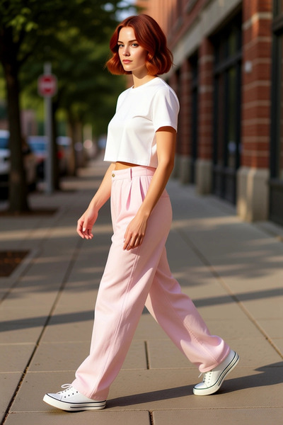 PayBuy Moda pentru femei Pantaloni de in cu talie înaltă cu picioare largi Lo...