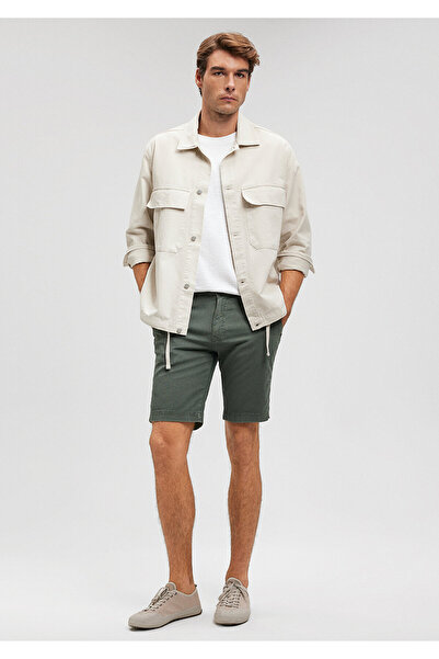 Mavi Green Linen Chino Shorts -0436187704
