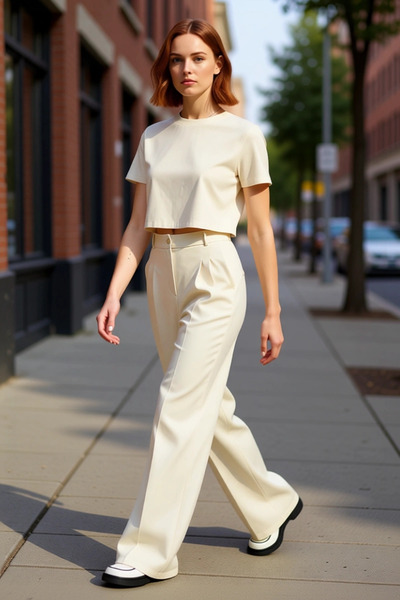 PayBuy Moda femei Pantaloni lungi cu picioare late Model drept Picior lat Tal...