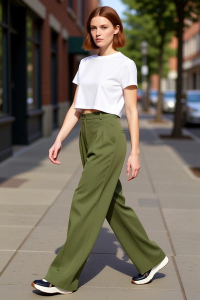 PayBuy Γυναικείο μοντέρνο μακρύ παντελόνι με φαρδύ πόδι με ίσιο σχέδιο Φαρδύ ...