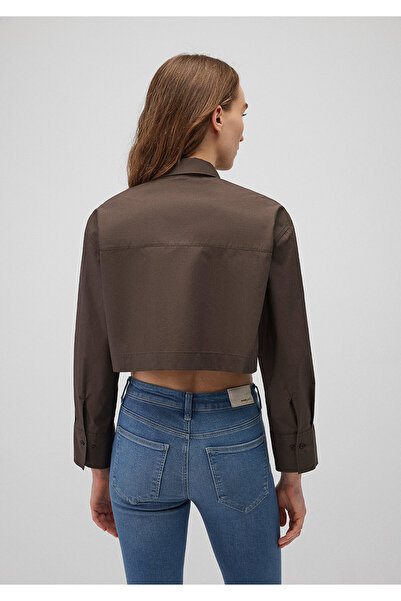 Mavi Καφέ Crop πουκάμισο - Loose Fit 1210866 -71545