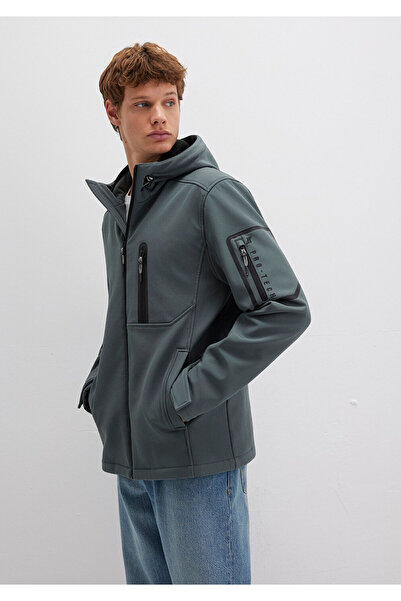 Mavi Water Repellent K Hooded Green Scuba Jacket S Slim Fit / Slim Fit 0110264-71598