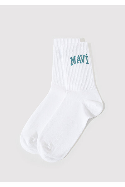 Mavi Logo Detailed White Socks 1912726 -21649