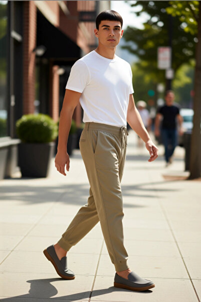 PayBuy Men's Fashion Jogger Pants Gabardine Fabric Comfortable Elastic Leg Daily Use Combinations