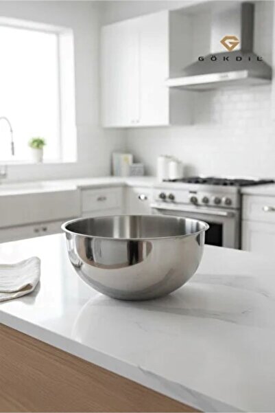 Doğuş Mutfak Stainless Steel Mixing Bowl 24cm 3.5 Liter Whisk Kneading Dough Salad Cooking Bowl