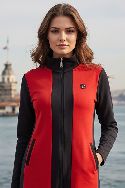 Mossta Μακρύ σετ αθλητικής φόρμας Hijab Κόκκινο