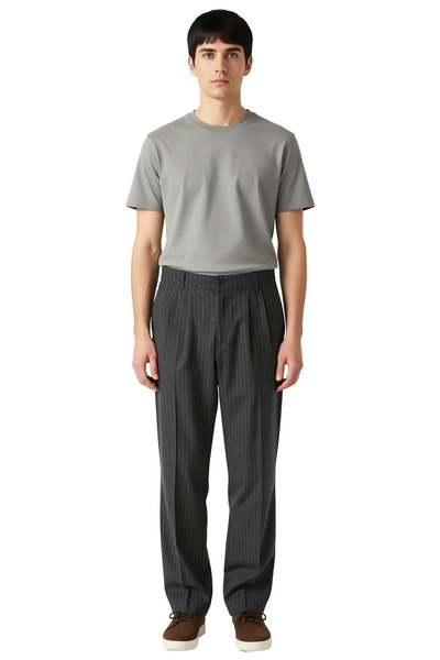 PayBuy Men's Fashion Baggy Fit Pipe Leg Pants Plain Pattern Daily Use Combinations