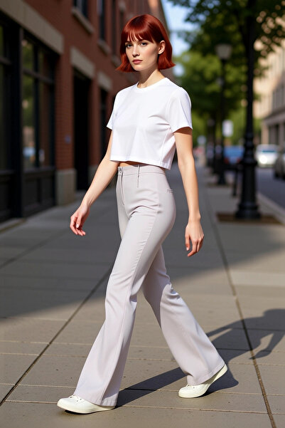 PayBuy Moda femei Pantaloni evazați spaniole cu talie înaltă Utilizare zilnic...