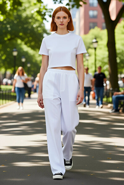 PayBuy Moda pentru femei Pantaloni de in cu talie înaltă cu picioare largi Locul unde se întâlnesc stilul de vară