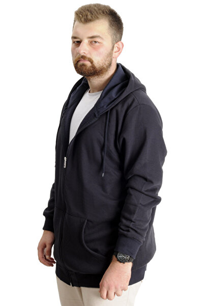 ModeXL Ανδρικό φερμουάρ με κουκούλα Outsider 23547 - Navy Blue, Large