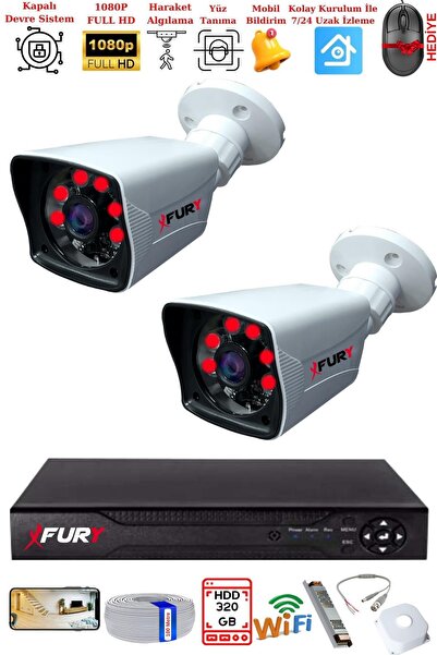FURY 2 Kameralı 2MP Full HD Görüntü 6 Atom Led Gece Görüşlü Dış Mekan Güvenli...
