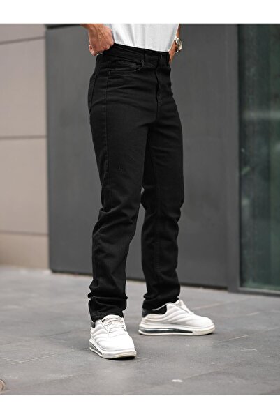 comstar Men's Loose Wide Leg Basic Black Baggy Jeans