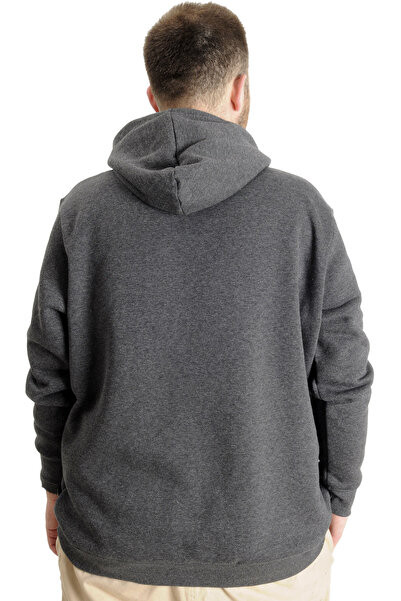 ModeXL Mode XL Large Size Men's Sweatshirt Hooded 23540 Antramelange
