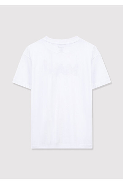 Mavi Logo Printed White T-Shirt Loose Fit / Loose Relaxed Fit7610193-620