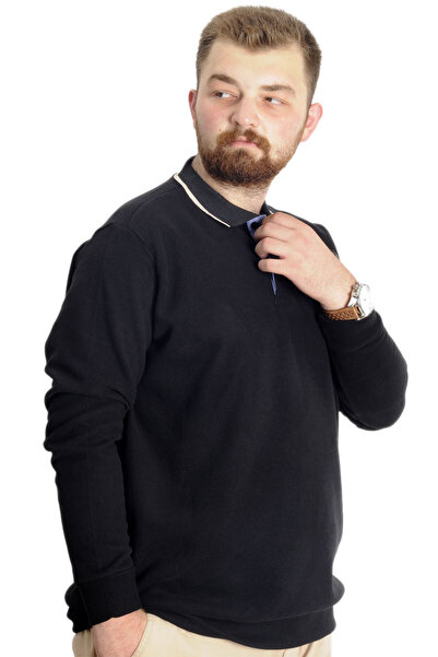 ModeXL Mode XL Plus Size Ανδρικό ιδρώτα Polo Thessaloniki mode 23448 Μαύρο