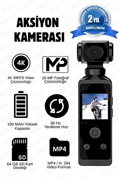 Action Camera with audio recording microphone and speaker that can record video for 4-5 hours without interruption