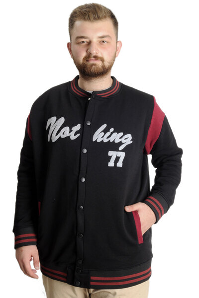 ModeXL Men's College Coat - Plus Size, Black, Nothing 23630