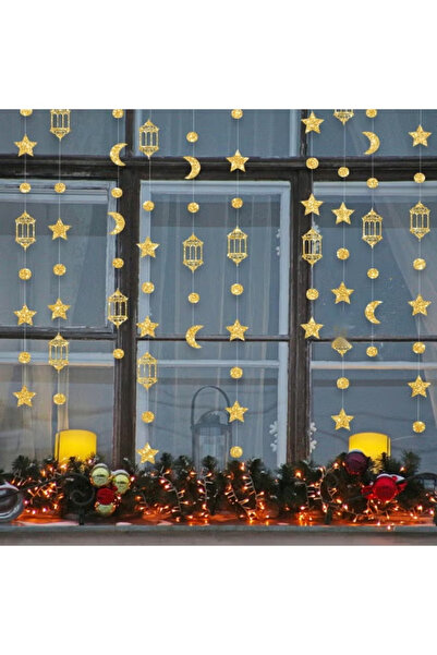 Laravel 5 Packs - Eid Mubarak Star Moon Lantern Ramadan Garland Hanging Ramadan Decoration Hanging Ornaments